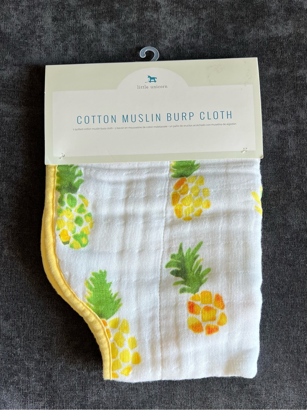 NWT Little Unicorn Pineapple Cotton Muslin Burp Cloth